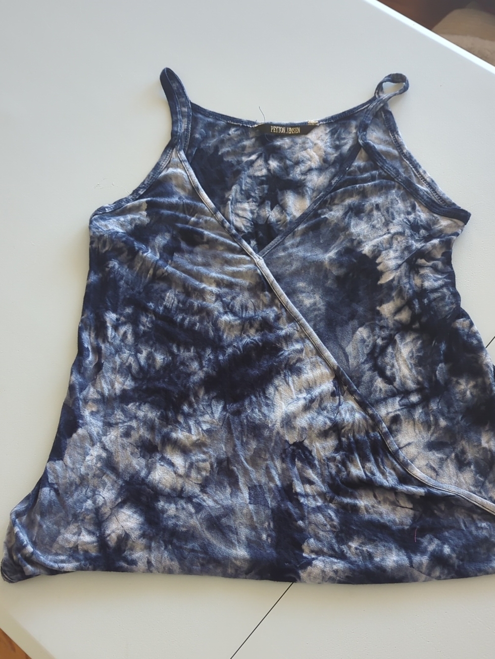 Petite Tie-Dye Wrap-Style Camisole in Navy by Peyton Jensen